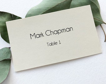 Ivory Wedding Place Cards: Personalized Table Seating Cards