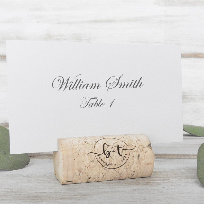 Personalized Wine Cork Place Card Holder Custom Wine Cork Etsy