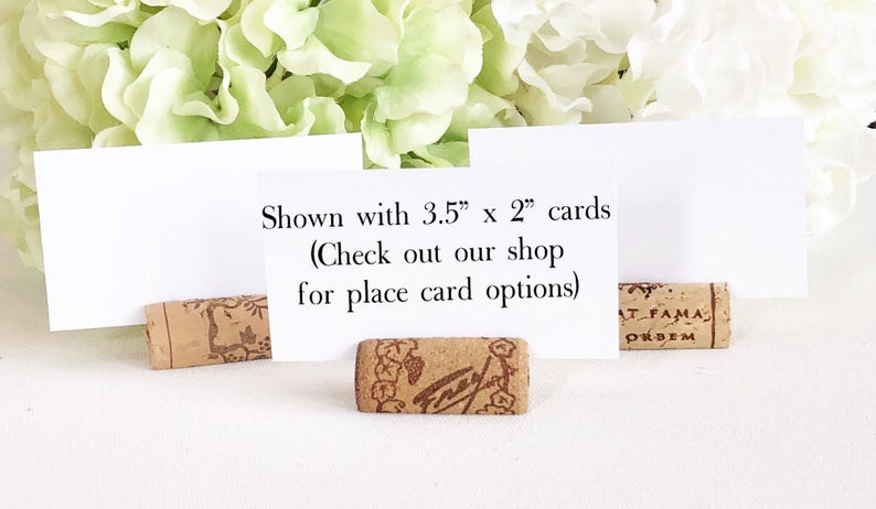 Wine Cork Place Card Holders, Variety from Real Recycled Corks, Wedding place card holders cork card holder rustic table decor table setting image 5