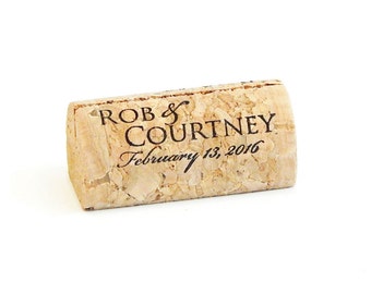 Personalized Wine Cork Place Card Holders, Names and Date, Wine Cork Card Holder, Place Card Vineyard Wedding, Rustic Wedding, Table Setting