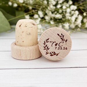Monogram Personalized Wine Bottle Stopper Bridal Shower Favor Wedding Gift Cork Bottle Stopper Gift Custom Wine Stopper Wedding Favor Wine