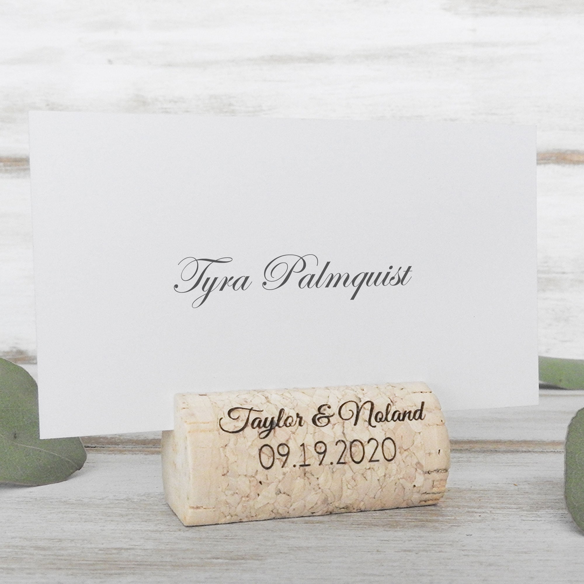 Personalized Wine Cork Place Card Holders: Rustic Wedding Table Decor ...
