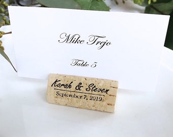 Personalized Wine Cork Place Card Holder Custom Wine Cork Favor Wine Cork Card Holder Wine Themed Wedding Vineyard Wedding Cork Escort Card