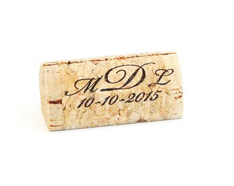 Personalized Monogram Wine Cork Place Card Holder Cork Card Holder Wine Cork Name Card Holder Placecard Holder Rustic Wedding Wine Theme