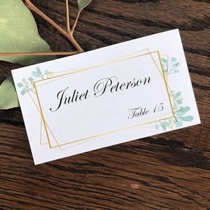 Gold Rectangle Wedding Place Cards Wedding Name Card Table Place Cards Escort Card Place Setting Seating Cards Rustic Place Cards