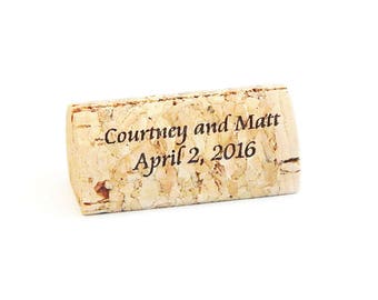 Personalized Wine Cork Place Card Holder, Cork Card Holder Wine Cork Name Card Holder, Placecard Holder Wine Themed Wedding Name Date Rustic