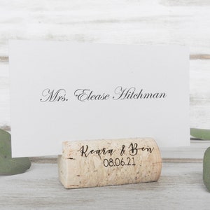 Wine Cork Place Card Holder Personalized Wine Corks Wine Cork Card Holder Wine Themed Wedding Vineyard Wedding Cork Escort Card Custom Corks image 2