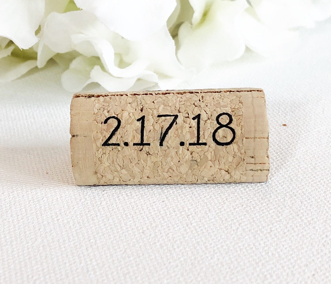 Personalized Wine Cork Escort Card Holder, Custom Wine Cork Card Holder