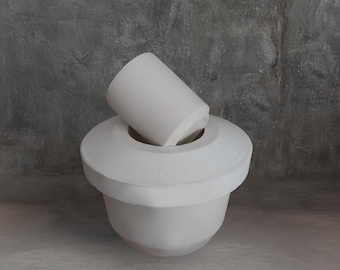 Molde de gesso artesanal para caneca Zera - Série Artística
