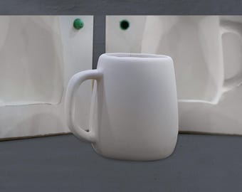 Handmade Plaster Mug Mold: Nature-Inspired Ceramic Art