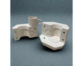 Molde de gesso para caneca de cerâmica em formato de pérola, 7 cm – Série Artística
