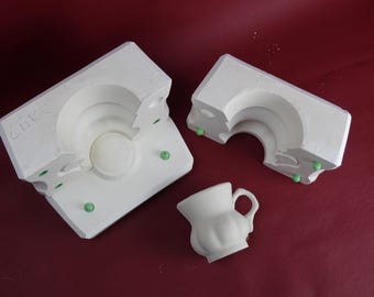 Nostalji Kupa Alçı Kalıbı – Molde para taza de cerámica de 8 cm – Serie artística – Herramienta de cerámica hecha a mano