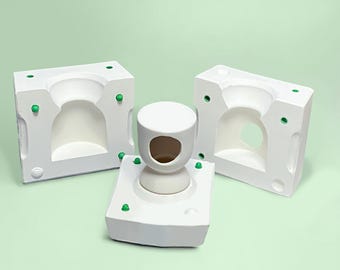 Molde de gesso para porta-velas artesanal: Faça você mesmo em cerâmica artística