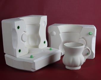Molde de gesso para caneca nostálgica - 8 cm, estilo xícara de café vintage