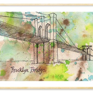 Brooklyn Art Print | NYC Watercolor Print, New York City Souvenir, NYC Tourist, Brooklyn Lover, 8.5x11