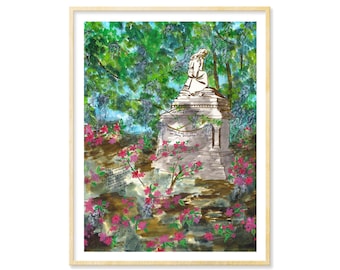 Savannah Georgia Print | Bonaventure Cemetery, Ghost Stories, Midnight in the Garden of Good and Evil, Southern Live Oaks, 8.5x11, 11x14
