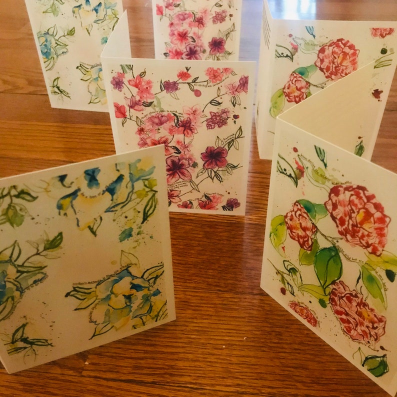 Savannah GA Boxed Card Set Blank Cards, Flowers, Savannah Souvenir, Magnolias, Azaleas, Camellias image 4