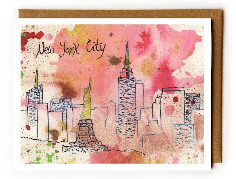 New York City Card City of New York, NYC Skyline, NYC Souvenir, New