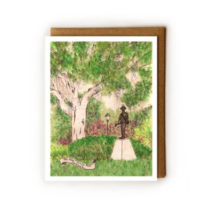 Savannah GA Card | Blank Card, Savannah Souvenir, Forsyth Park, Beautiful Southern Oak Trees