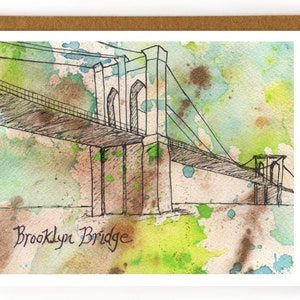 Brooklyn Cartão Comemorativo | Cartão de arte, lembrança de Nova York, orgulho do Brooklyn, turista da cidade de Nova York, amante do Brooklyn, arte da ponte do Brooklyn