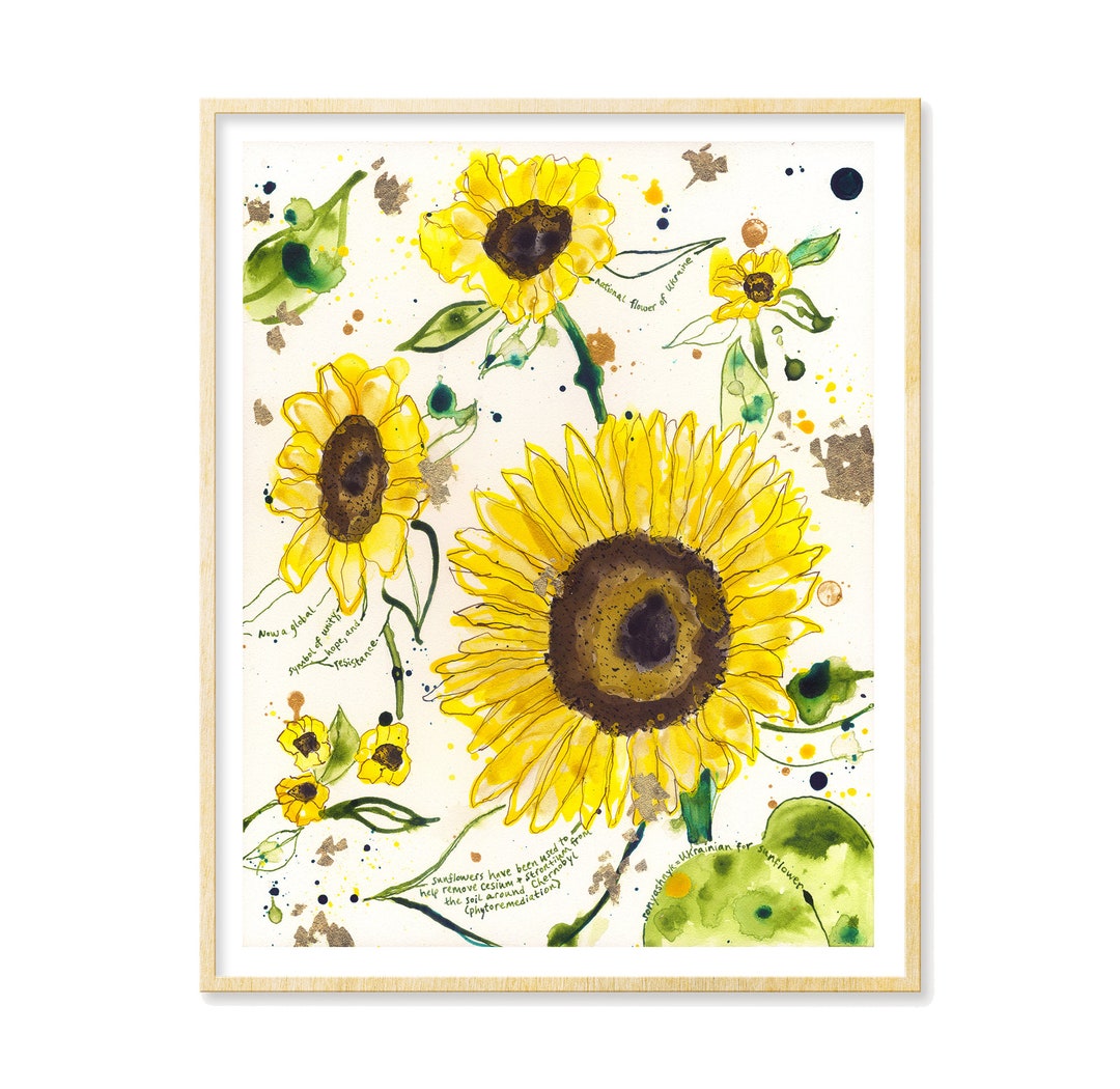 Ukraine Art | Sunflowers Print, Ukraine Relief, Sunflowers Art, Ukraine ...