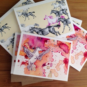 Cadeau d’amoureux de cheval (fr) Cartes en boîte, chevaux et licornes, cadeau mignon horsey Girl