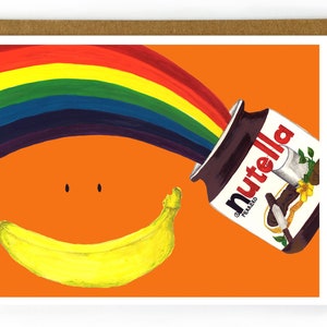 Nutella-verjaardagskaart | Leuke kaart voor BFF, Nutella Lover, leuke verjaardagskaart, regenboog