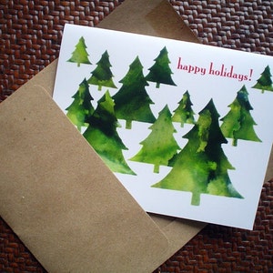 Boxed Holiday Cards Happy Holidays Cards, Boxed Christmas Cards, Christmas Trees image 4