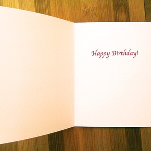 Cute Birthday Card Cherry Pie Lover, Adorable Art, Boyfriend, Girlfriend, Choice of blue or pink image 5