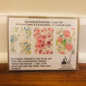 Savannah GA Boxed Card Set Blank Cards, Flowers, Savannah Souvenir, Magnolias, Azaleas, Camellias image 2