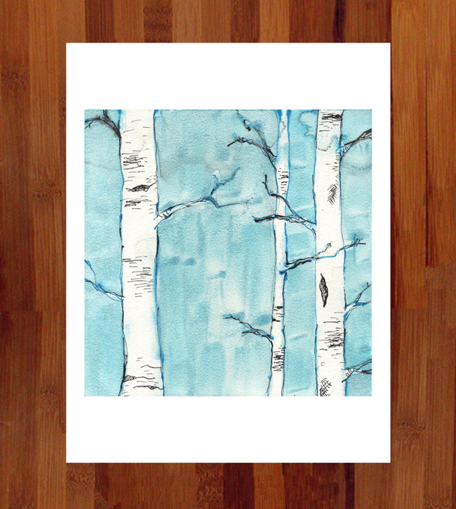 Birch Tree Prints Set of 3 Nature Illustration Prints - Etsy