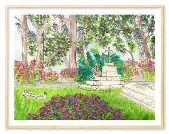 Savannah Georgia Print | Bonaventure Cemetery, Ghost Stories, Southern Live Oaks, 8.5x11, 11x14