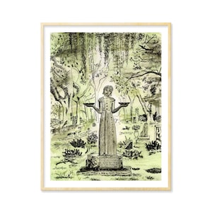Savannah Georgia Print | Midnight in the Garden of Good and Evil, Bonaventure Cemetery, Bird Girl, 8.5x11, 11x14