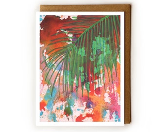 Thank You Card | Pretty Art Card, Tropical Art, Abstract Painting, Baby Shower Cards, Bridal Shower Cards