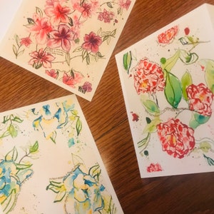 Conjunto de cartas em caixa Savannah GA | Cartões em branco, flores, lembrança de savana, magnólias, azáleas, camélias