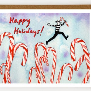Divertente biglietto di auguri per le feste, biglietto di auguri per le feste, biglietto BFF, simpatico biglietto di Natale, fantastico biglietto di auguri per le feste, eccentrico, divertente biglietto di Natale, bastoncini di zucchero, festa per bambini