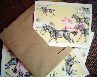 Horse Note Cards | Box of Greeting Cards, Gift for Horse Lover, Boxed Set of 6 Blank Cards