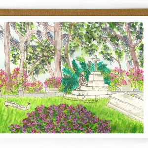 Savannah Georgia Card Bonaventure Cemetery Souvenir, Savannah Ghost Stories, Beautiful Cemeteries, Antebellum, Azaleas image 1