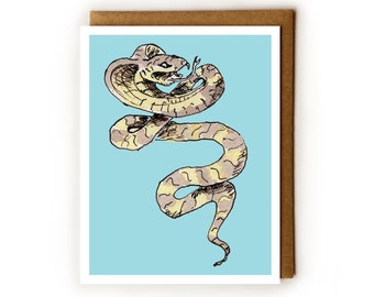 Snake Card | Snake Illustration, King Cobra, Wildlife, Reptile Card