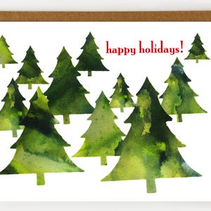 Boxed Holiday Cards Happy Holidays Cards, Boxed Christmas Cards, Christmas Trees image 2
