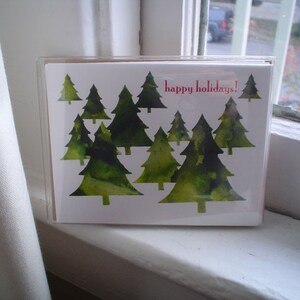 Boxed Holiday Cards Happy Holidays Cards, Boxed Christmas Cards, Christmas Trees image 5