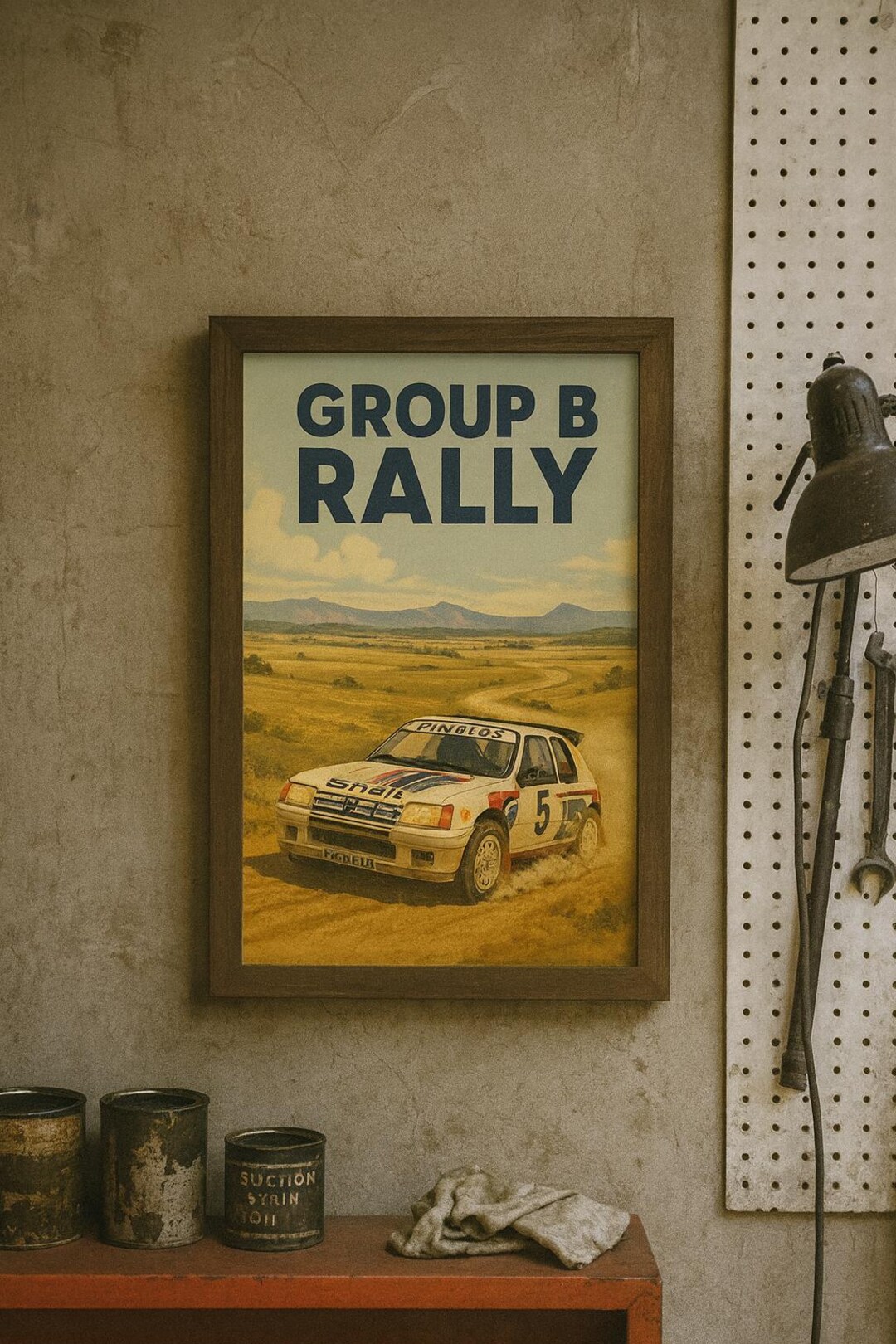 Old Racing Posters Rally Retro Vintage Rallying Race Poster Peugeot 205 Group B Poster Digital ...