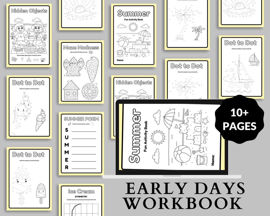 Summer Fun Activity Workbook | Kids Learning Games (printable PDF) - Etsy