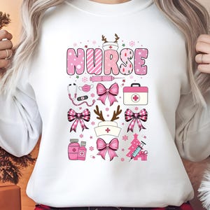 Christmas Nurse Sweatshirt, Nurse Sweatshirt, Nurse Christmas Sweatshirt, Gift For Nurse, Women Holiday Sweatshirt, Nurse Christmas Gift