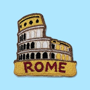 ROME Embroidered Patch -  Embroidery Patch, Sew on Patch, Handcrafted Travel Souvenir