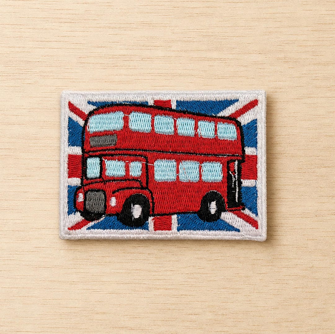 Embroidered Red Double Decker Bus Patch, London Travel Iron on Sew On ...