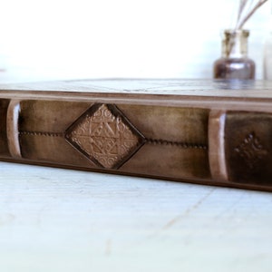 Brown leather journal with blind tooled decoration, Monochrome Textures II image 5