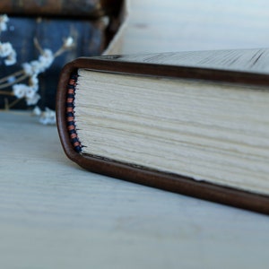 Brown leather journal with blind tooled decoration, Monochrome Textures II image 6