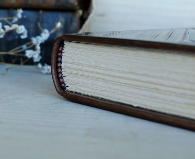 Brown leather journal with blind tooled decoration, Monochrome Textures II image 6