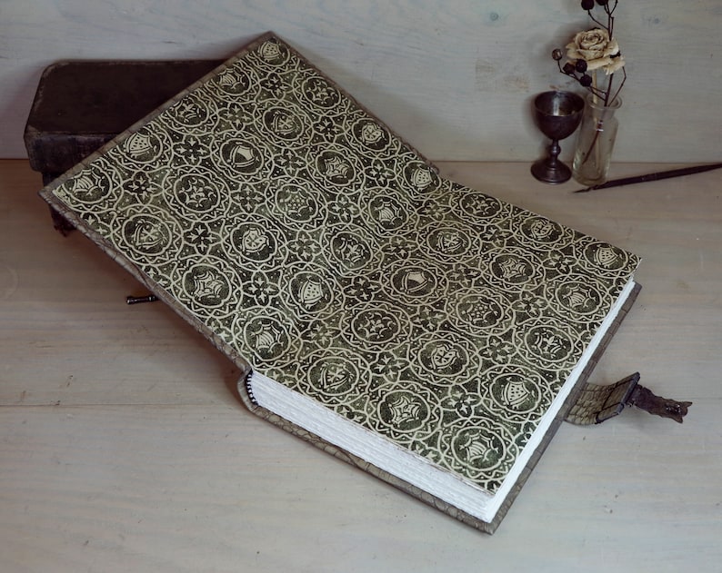 Journal with Lock and Key, Antique Crocodile Textured Leather The Collector image 8